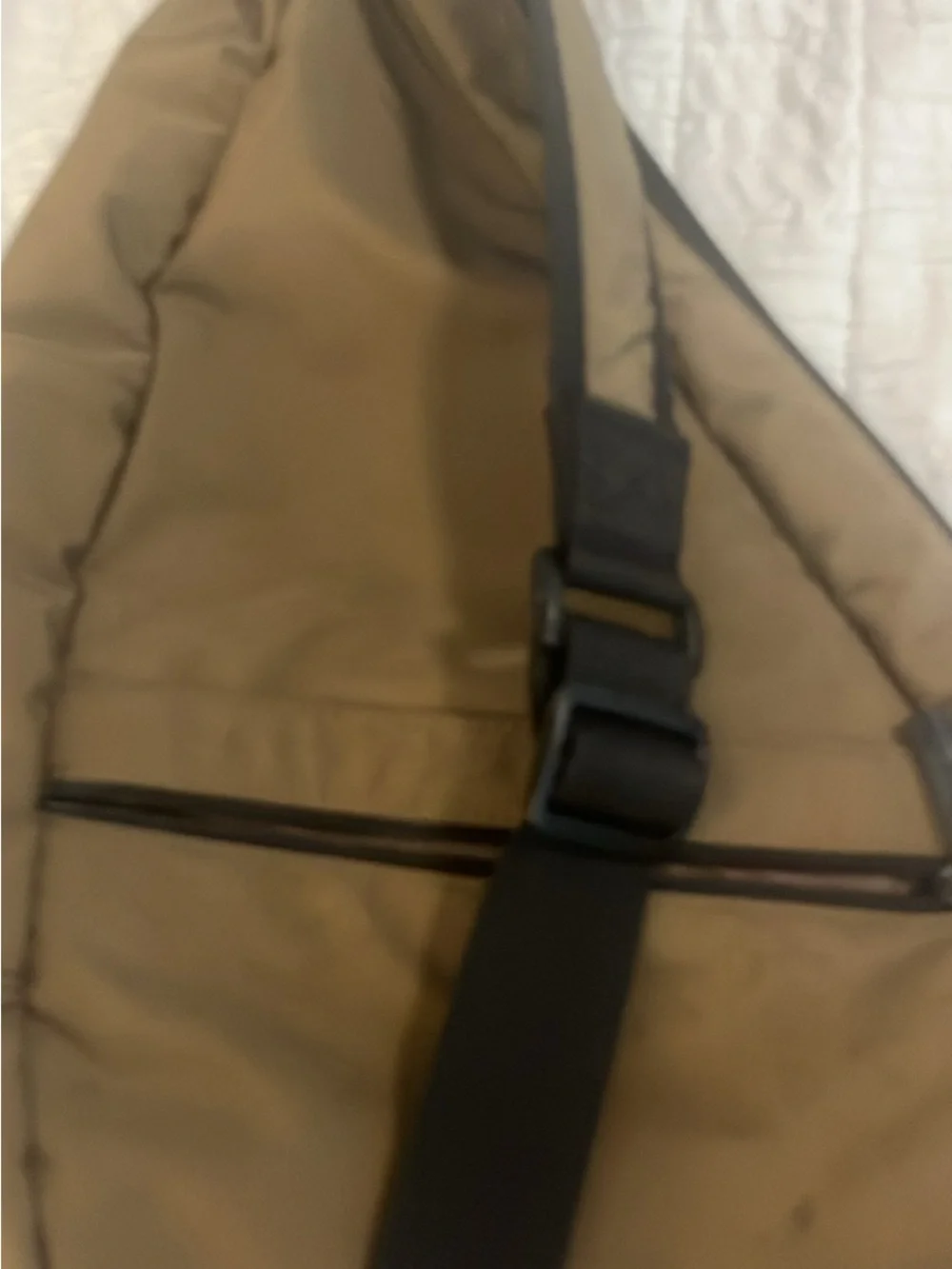 L.L. Bean Olive Green Sling Backpack with Black Strap